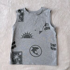 Garanimals Grey Sleeveless Shark Sun Tank Top Size 3T